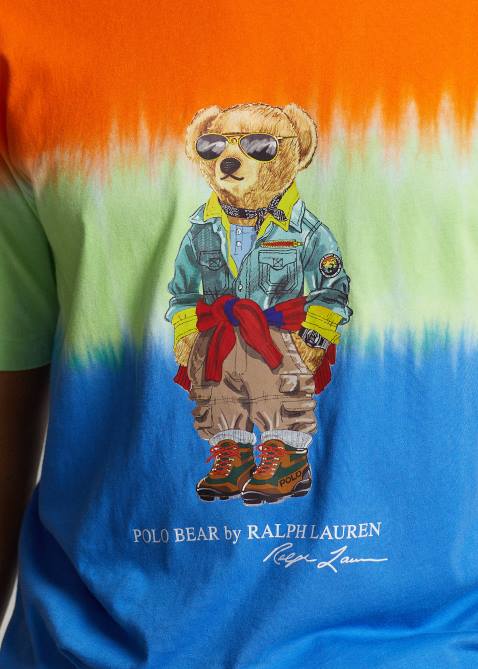Men Ralph Lauren Polo Bear Tie-Dye T-Shirt 4DJ21364 Sapphire Star Bear