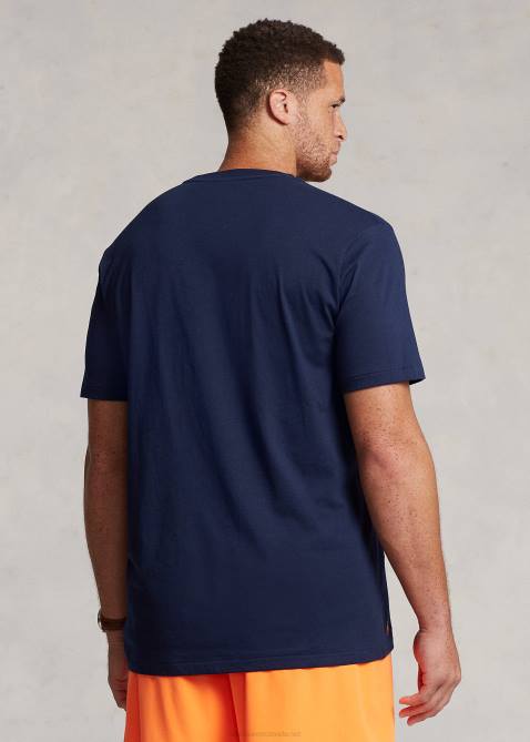 Men Ralph Lauren Stacked-Logo Jersey T-Shirt 4DJ21427 Cruise Navy