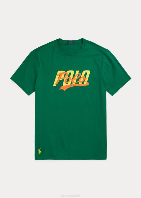 Men Ralph Lauren Stacked-Logo Jersey T-Shirt 4DJ21428 Primary Green