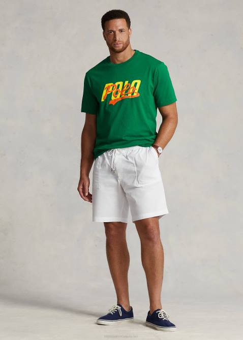Men Ralph Lauren Stacked-Logo Jersey T-Shirt 4DJ21428 Primary Green