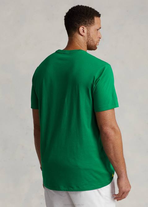 Men Ralph Lauren Stacked-Logo Jersey T-Shirt 4DJ21428 Primary Green