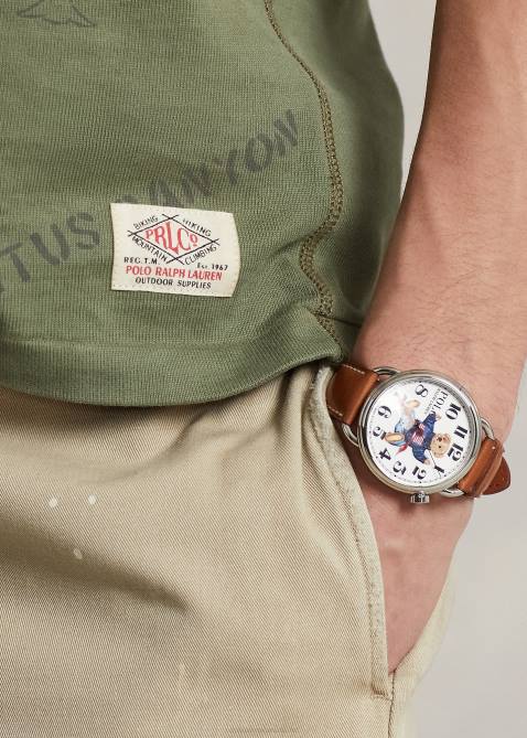 Men Ralph Lauren Stenciled Jersey Henley Shirt 4DJ28479 Garden Trail