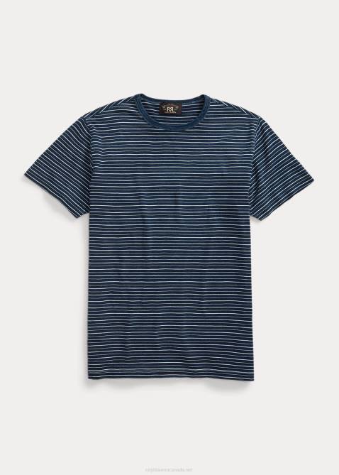 Men Ralph Lauren Striped Jersey T-Shirt 4DJ21760 Indigo Multi