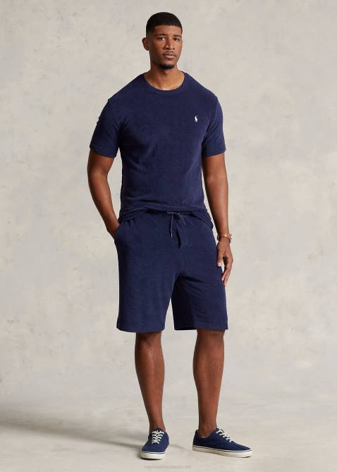 Men Ralph Lauren Terry Crewneck T-Shirt 4DJ21410 Newport Navy