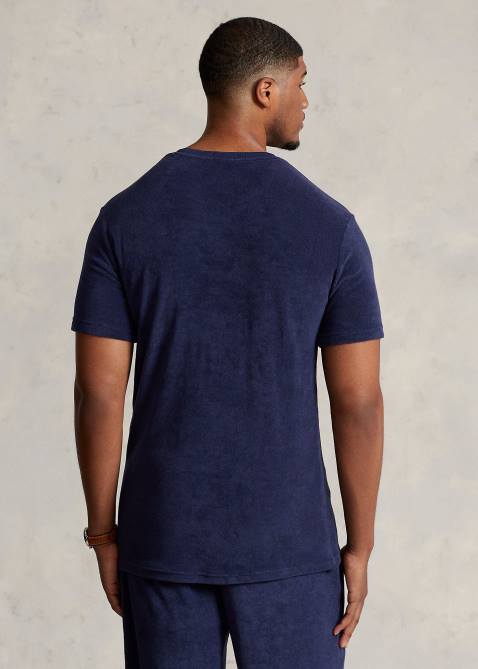 Men Ralph Lauren Terry Crewneck T-Shirt 4DJ21410 Newport Navy