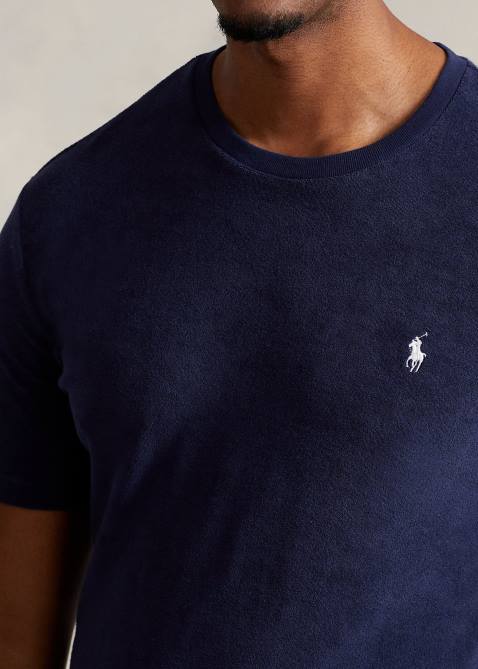 Men Ralph Lauren Terry Crewneck T-Shirt 4DJ21410 Newport Navy