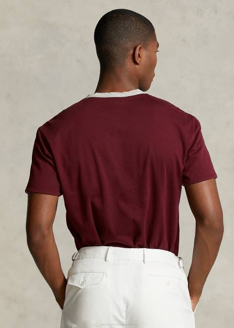 Men Ralph Lauren The Morehouse Collection 2-in-1 T-Shirt 4DJ21175 Classic Wine/Heather