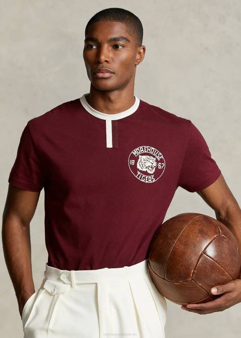 Men Ralph Lauren The Morehouse Collection Ringer T-Shirt 4DJ21248 Classic Wine