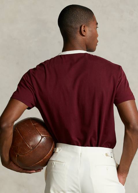 Men Ralph Lauren The Morehouse Collection Ringer T-Shirt 4DJ21248 Classic Wine