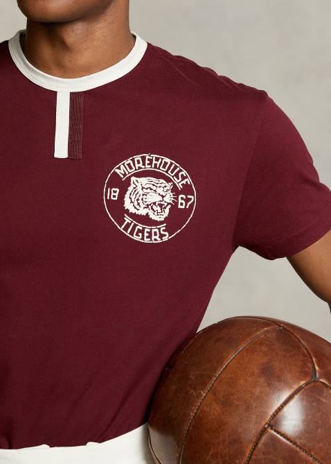 Men Ralph Lauren The Morehouse Collection Ringer T-Shirt 4DJ21248 Classic Wine